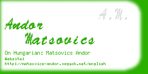 andor matsovics business card